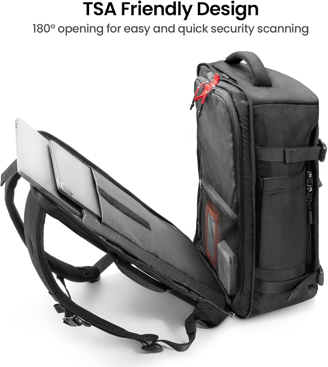 tomtoc Travel Backpack 40L, TSA Friendly Flight Approved Carry-on Luggage Hand Water-resistant Lightweight Business Rucksack, Durable Large Weekender Bag Daypack Fits 17.3 Inch Laptop · v3