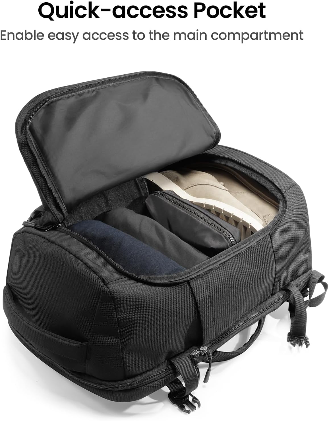 tomtoc Travel Backpack 40L, TSA Friendly Flight Approved Carry-on Luggage Hand Water-resistant Lightweight Business Rucksack, Durable Large Weekender Bag Daypack Fits 17.3 Inch Laptop · v3