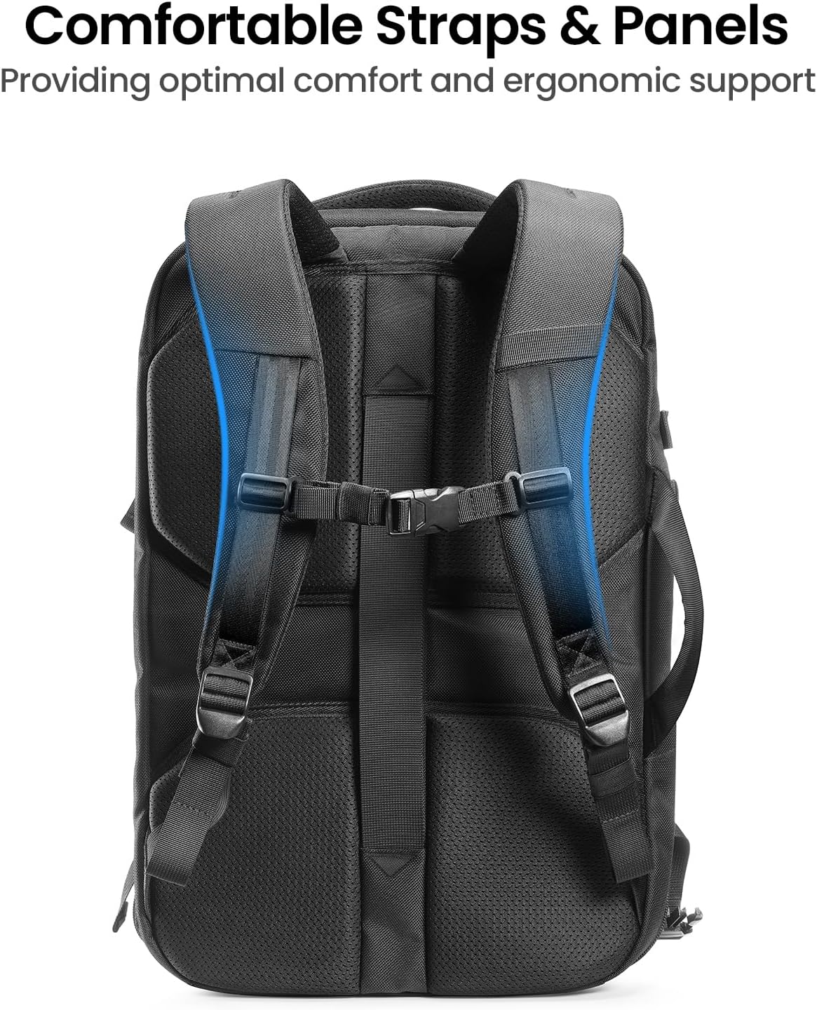 tomtoc Travel Backpack 40L, TSA Friendly Flight Approved Carry-on Luggage Hand Water-resistant Lightweight Business Rucksack, Durable Large Weekender Bag Daypack Fits 17.3 Inch Laptop · v3
