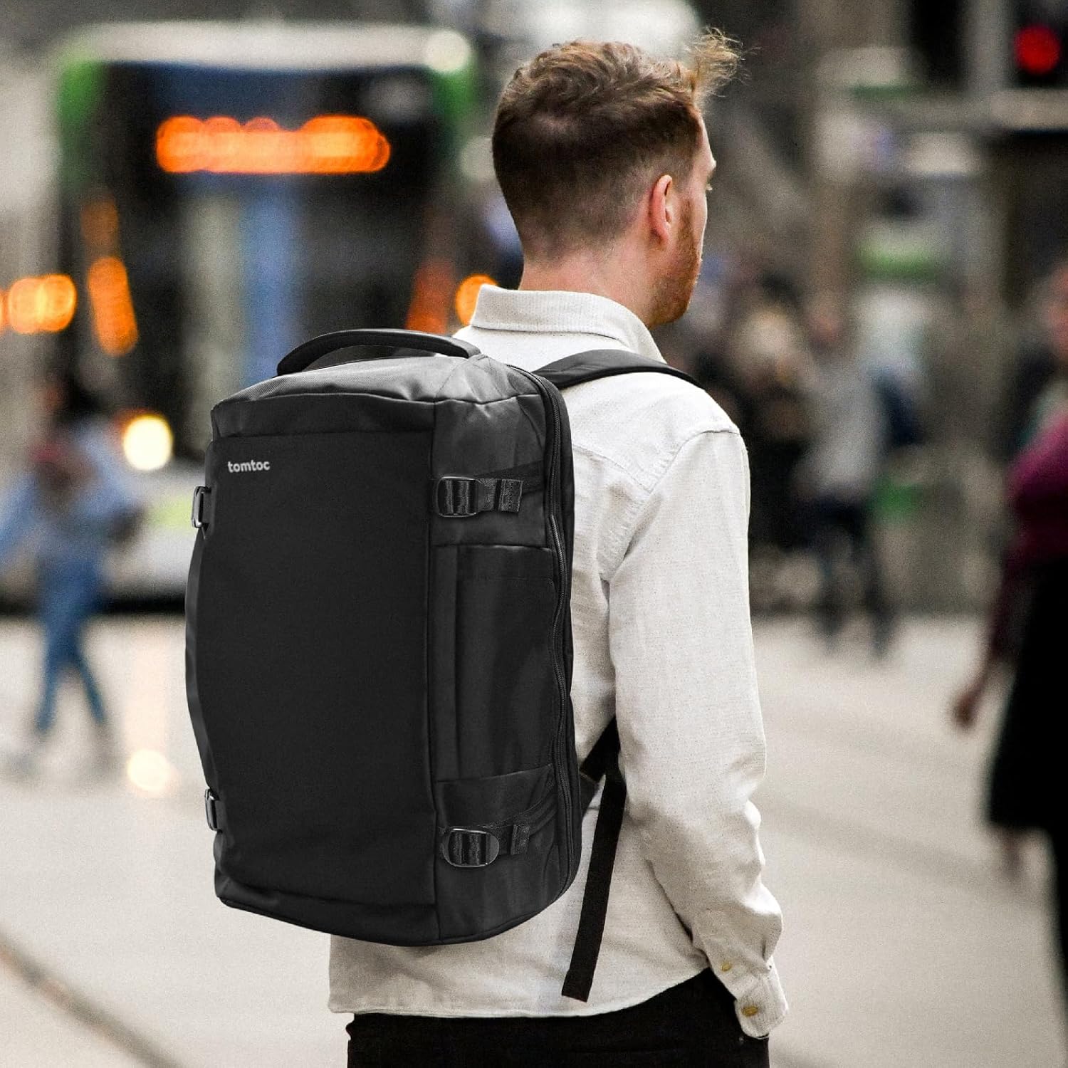 tomtoc Travel Backpack 40L, TSA Friendly Flight Approved Carry-on Luggage Hand Water-resistant Lightweight Business Rucksack, Durable Large Weekender Bag Daypack Fits 17.3 Inch Laptop · v3