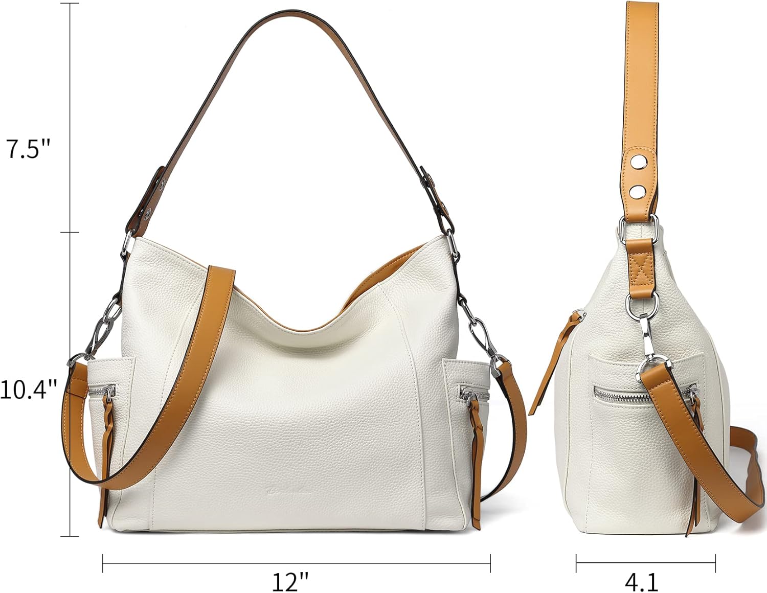 BOSTANTEN Genuine Leather Hobo Handbags Designer Shoulder Tote Purses Crossbody Large Bag for Women · v2