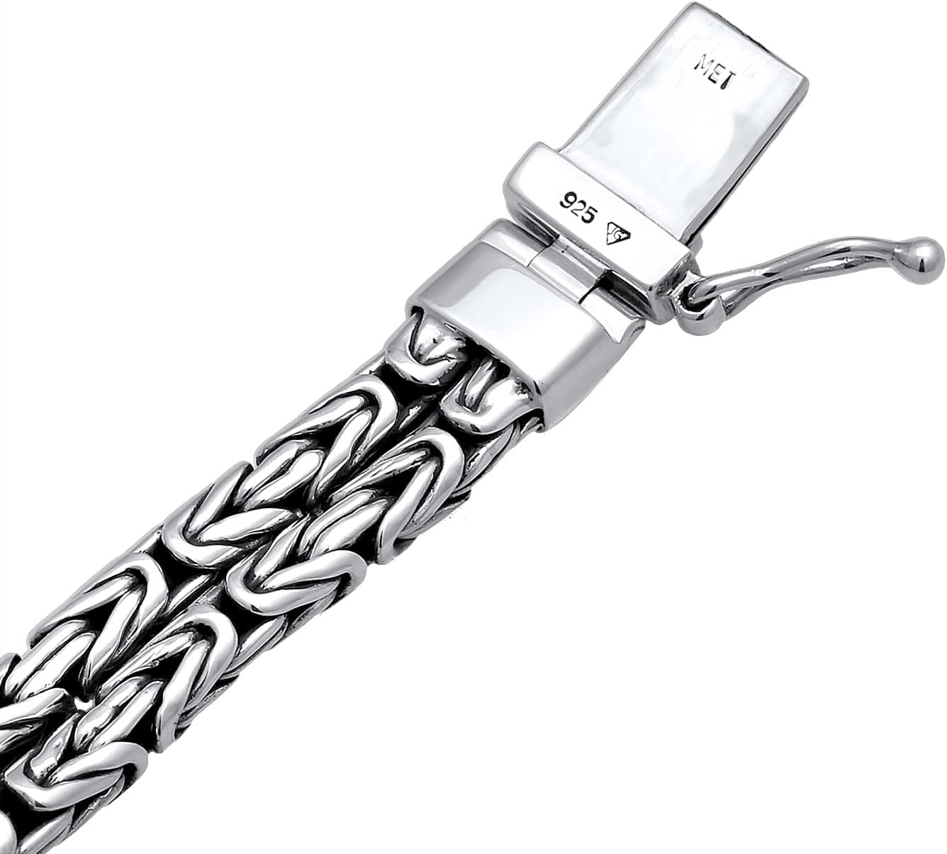 kuzzoi Men Bracelet curb cuban chain braided with Clasp made of 925 sterling silver, length 6.69 inch - 8.27 inch, width 0.31 inch, 1.41 oz · v5