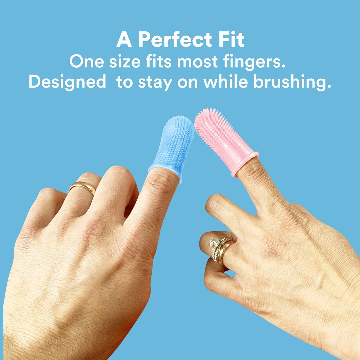 Jasper Dog Toothbrush, 360-Degree Silicone Dog Finger Toothbrush with Storage Cases, Dog Tooth Brushing Kit, Dog Teeth Cleaning Kit for Medium and Large Dogs, Use with Dog Toothpaste, 2-Pack Blue · v5