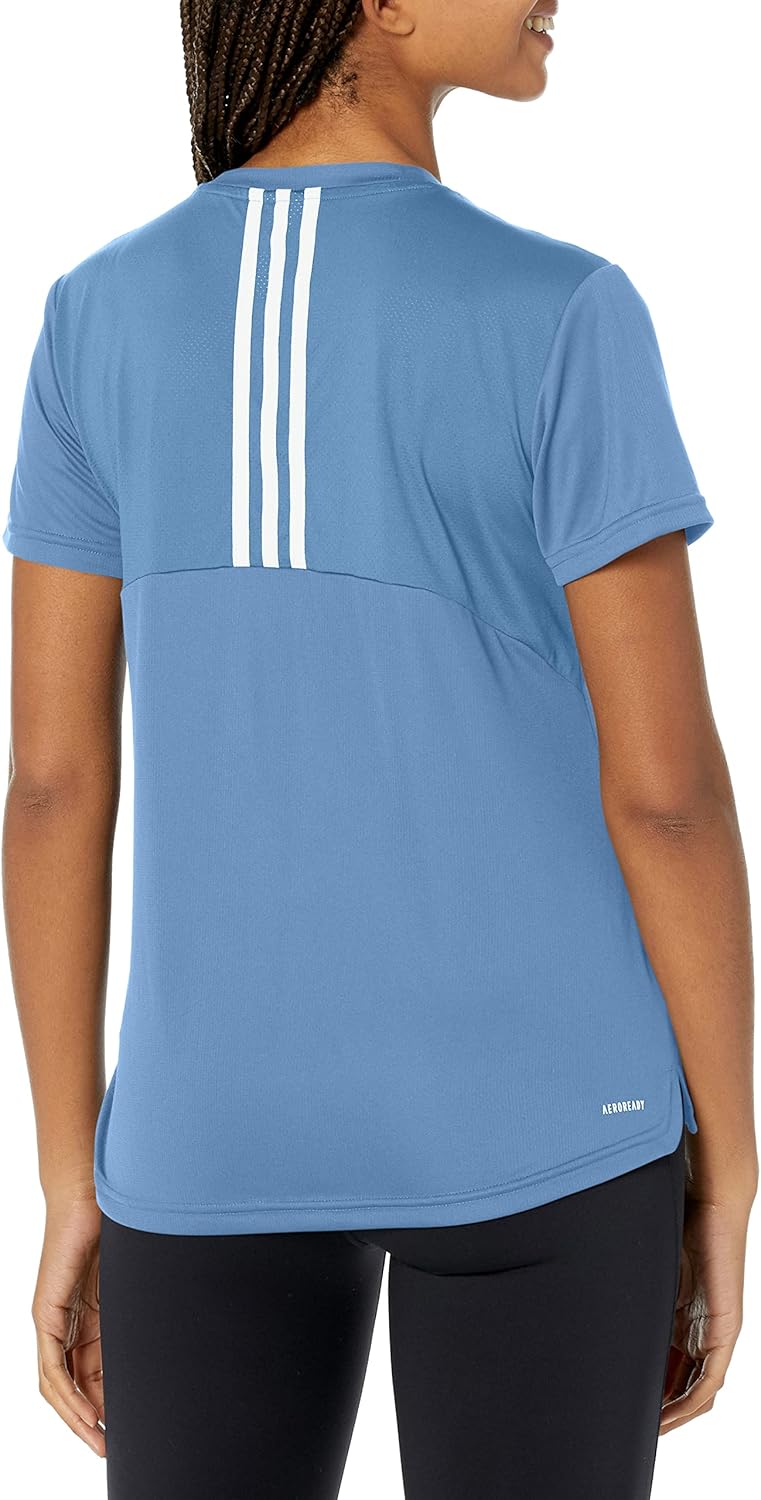 adidas Womens Aeroready Designed 2 Move 3-Stripes Sport Tee · v3