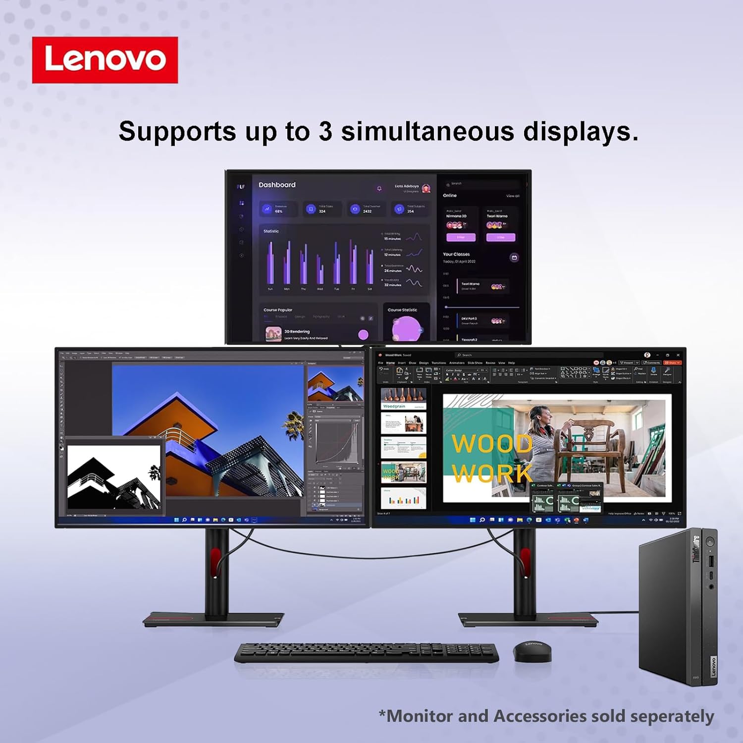 OEM Lenovo ThinkCentre Tiny 50q Intel Octa Core i5-13420H (Beats Intel i7-1260P), 32GB RAM, 1TB NVMe, 2X DP Port, HDMI, WiFi 6   BT, RJ-45, W11P, Business Desktop · v5
