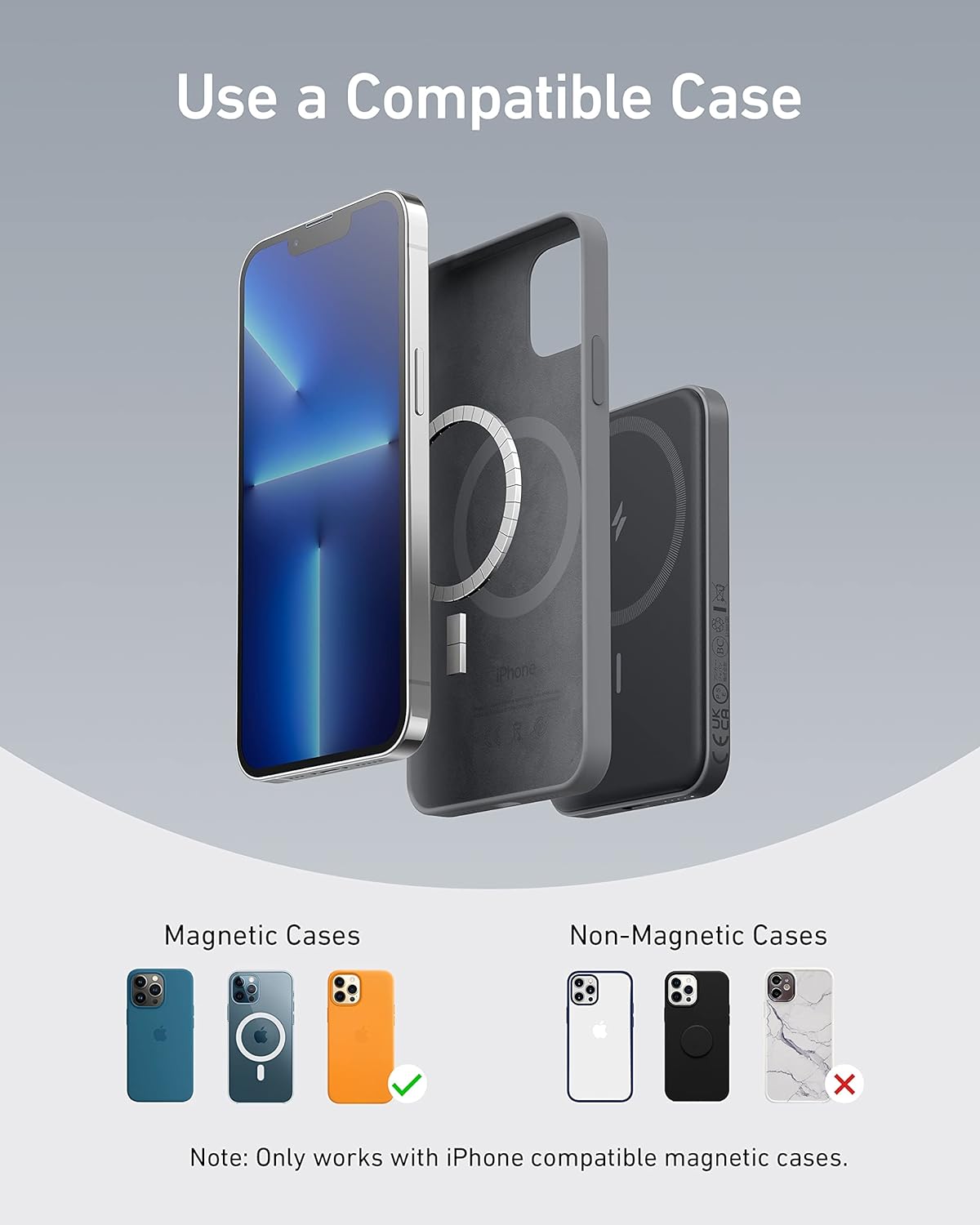 Anker 621 Magnetic Portable Charger (MagGo), 5,000mAh Wireless Power Bank with USB-C Cable, Magsafe-Compatible Battery Pack for iPhone 16 /15/14/13/12 Series · v2