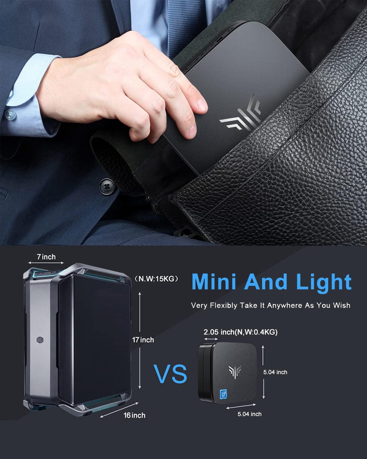 KAMRUI Mini PC Computers, AK1 PRO 12GB RAM 256GB SSD Mini Desktop Computer Intel Celeron N5105 CPU, 4 Core Micro PC Computer, Desktop PC 4K, Support 2.5’’ SSD, 2.4G/ 5.0G WiFi, Gigabit Ethernet, HTPC · v6