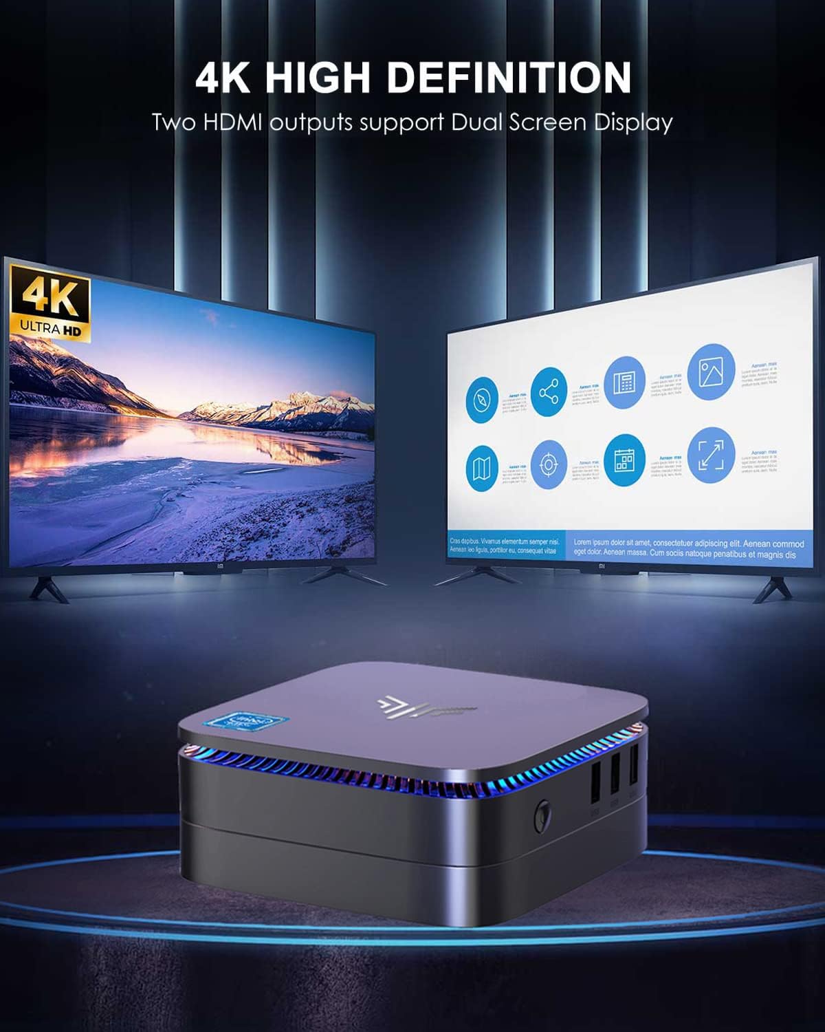KAMRUI Mini PC Computers, AK1 PRO 12GB RAM 256GB SSD Mini Desktop Computer Intel Celeron N5105 CPU, 4 Core Micro PC Computer, Desktop PC 4K, Support 2.5’’ SSD, 2.4G/ 5.0G WiFi, Gigabit Ethernet, HTPC · v6