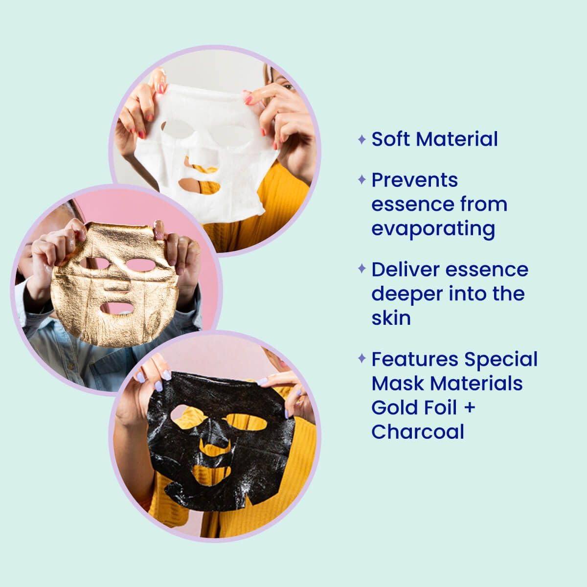 FACETORY 25 Pack Sheet Mask Collection- Hydrating Essence Korean Sheet Mask, for All Skin Types, Nourishing, Soothing, Refreshing, Variety Pack with Collagen, Cica, Oat, Niacinamide, and More · v4