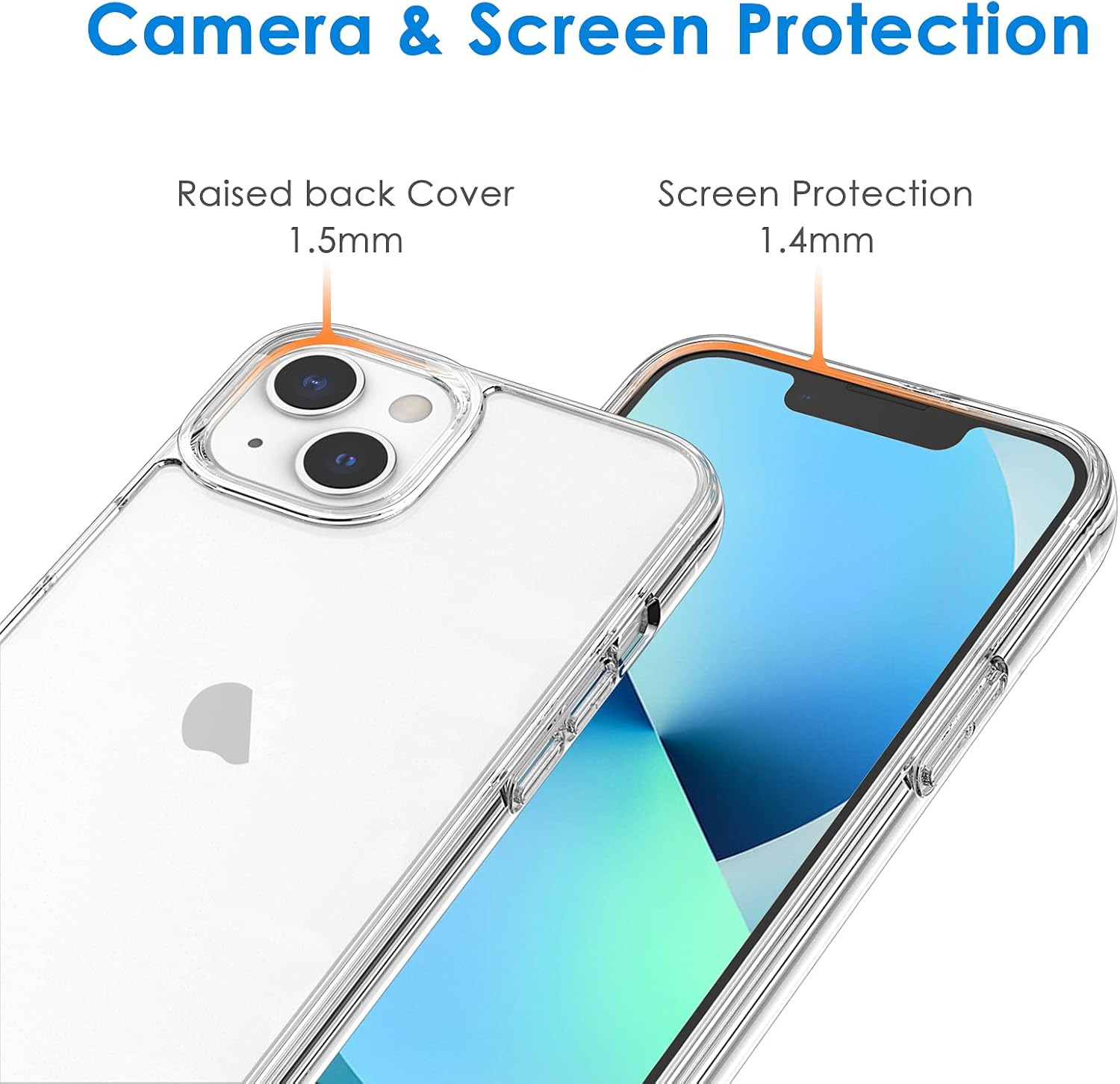 JETech Case for iPhone 13 6.1-Inch, Non-Yellowing Shockproof Phone Bumper Cover, Anti-Scratch Clear Back (Clear)