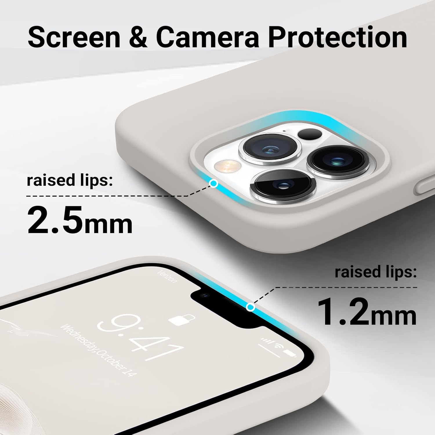 AOTESIER Magnetic for iPhone 13 Pro Phone Case, [Compatible with MagSafe][Military Shockproof Protection] Silicone Case with Soft Microfiber Lining, Camera  Screen Protection 6.1 inch, Stone