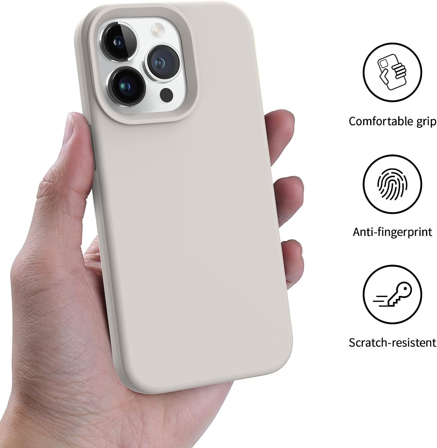 AOTESIER Magnetic for iPhone 13 Pro Phone Case, [Compatible with MagSafe][Military Shockproof Protection] Silicone Case with Soft Microfiber Lining, Camera  Screen Protection 6.1 inch, Stone