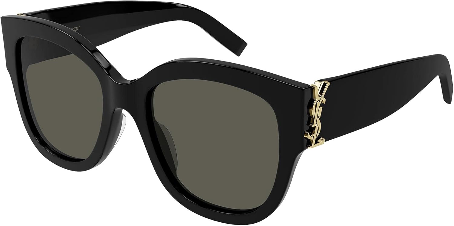 Saint Laurent Womens Oversized Cat Eye Sunglasses, Shiny Black, One Size · v5