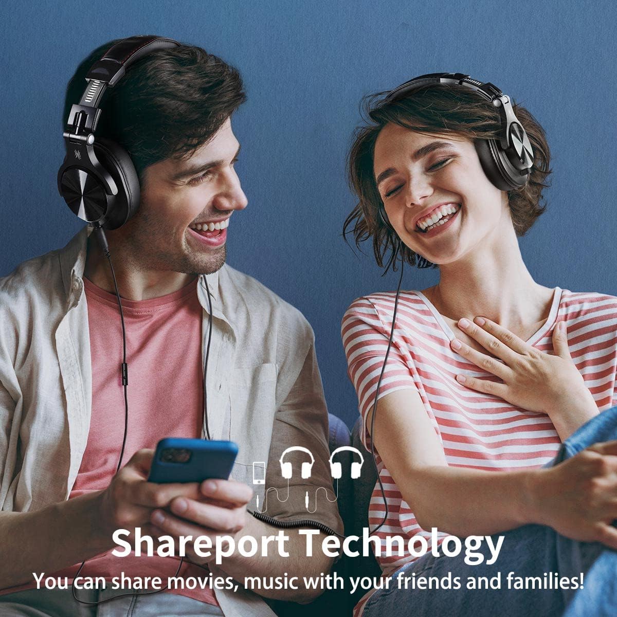 OneOdio A71 Hi-Res Studio Recording Headphones - Wired Over Ear Headphones with SharePort, Professional Monitoring Mixing Foldable Headset with Stereo Sound, 3.5/6.35MM Jack for PC Computer DJ Guitar