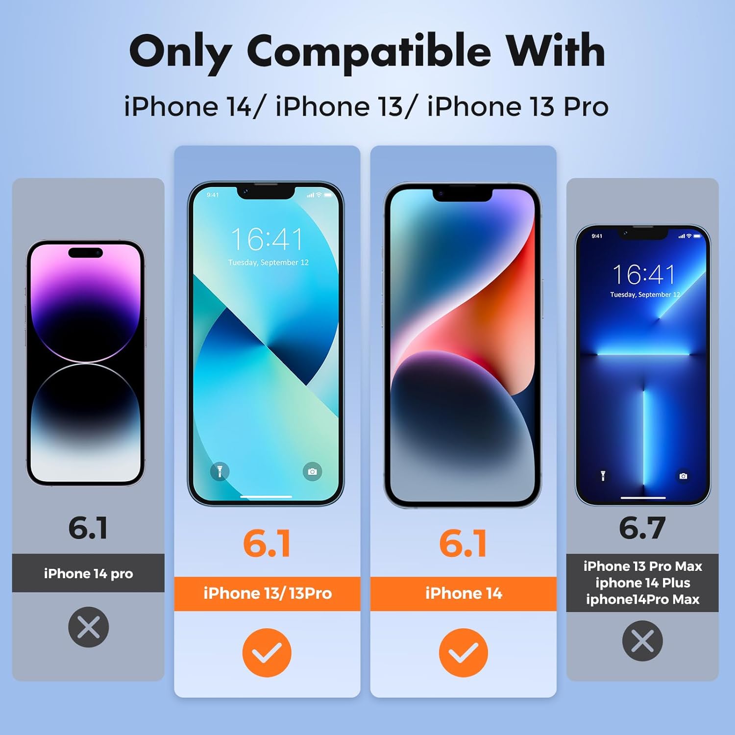 Protecteur d'écran UnbreakCable pour iPhone 14/13/13 Pro [Lot de 2] Verre trempé double incassable [Cadre facile à installer] [Dureté 9H] [Transparent HD à 99,99 %] [Sans bulles] pour Apple 14/13/13 Pro 6,1 pouces