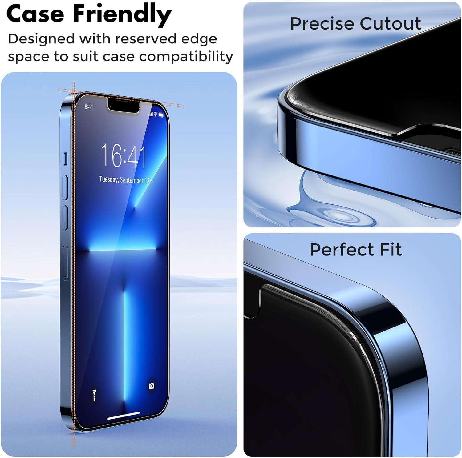Protecteur d'écran UnbreakCable pour iPhone 14/13/13 Pro [Lot de 2] Verre trempé double incassable [Cadre facile à installer] [Dureté 9H] [Transparent HD à 99,99 %] [Sans bulles] pour Apple 14/13/13 Pro 6,1 pouces