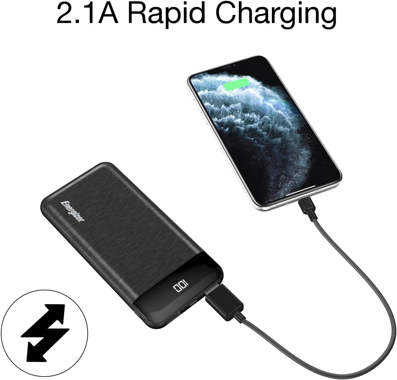 Energizer Power Bank 20000mAh Portable Battery Pack, Backup Phone Charger with LCD Display for iPhone, Samsung, Android Series_UE20058