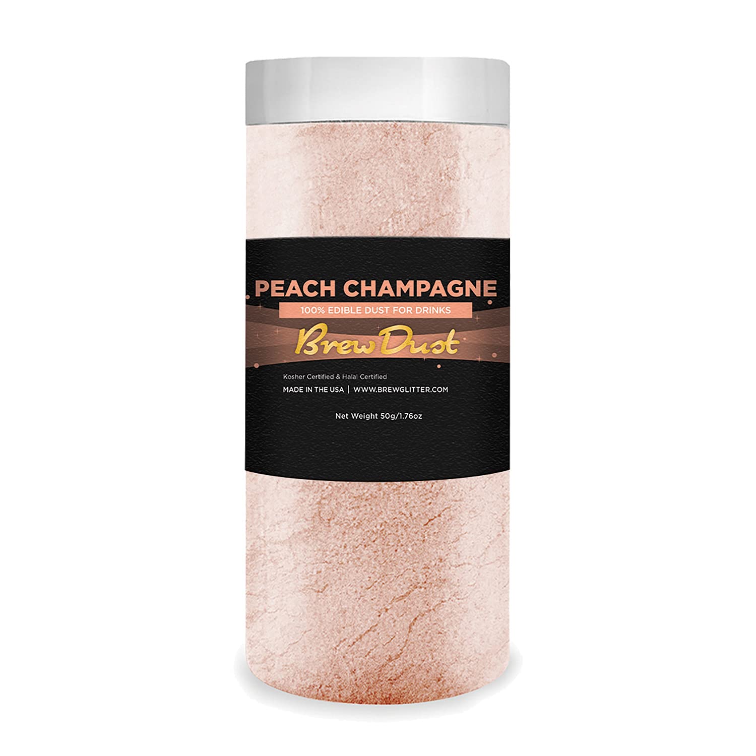 BAKELL Edible Brew Dust | BREW DUST Shimmery Drink Glitter | KOSHER Certified | Halal Certified | 100% Edible | Beverages, Drinks  Cocktails (Peach Champagne, 50g) · v3