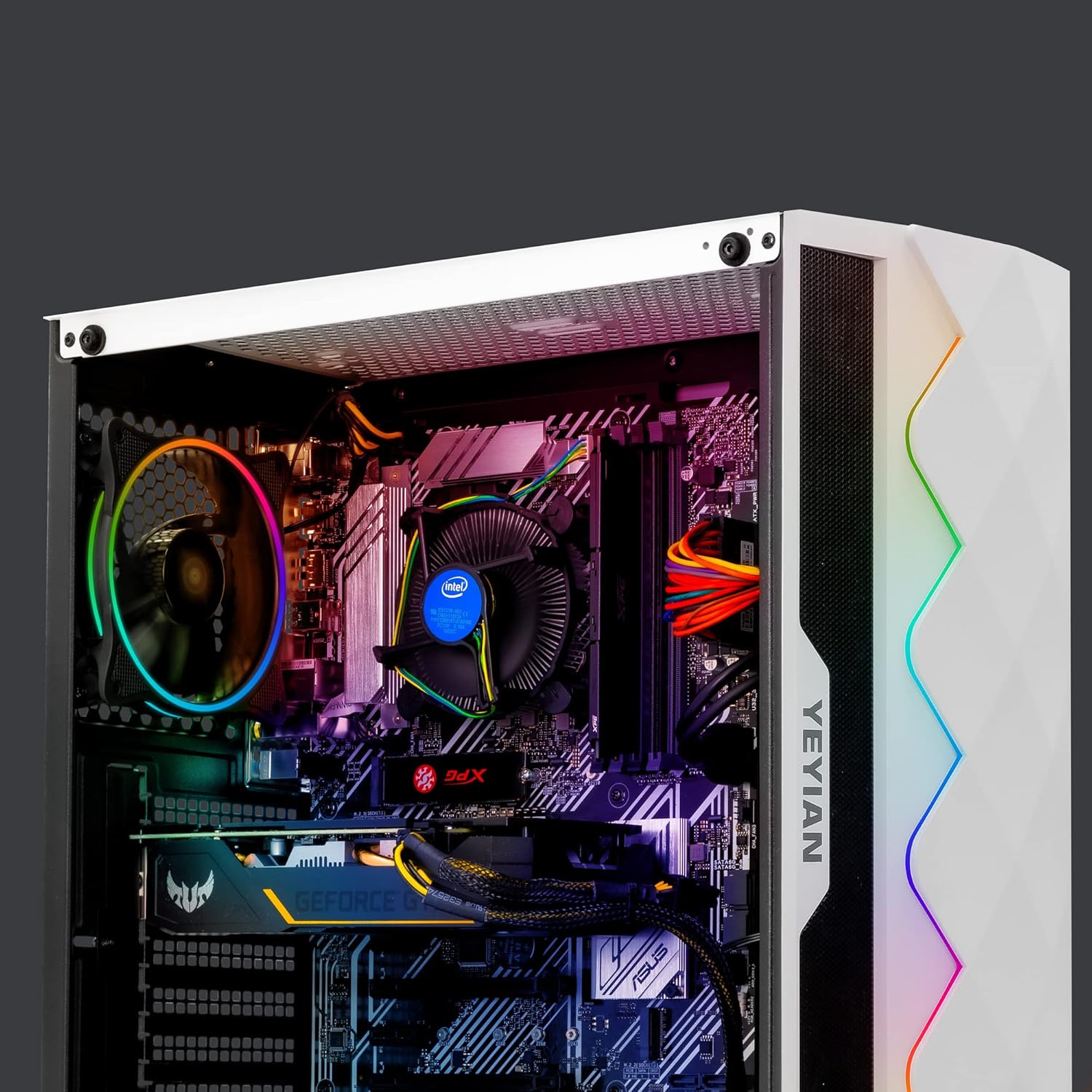 YEYIAN SAI X11 Gaming PC Desktop Computer, Intel i5-11400F 6-Core 2.6GHz, GeForce GTX 1650 4GB GDDR6, 500GB NVMe SSD, 8GB DDR4 3200MHz, 3 ARGB Fans, Windows 11 Home 64-bit, WiFi 5, BT 5.0, 650W PSU · v2