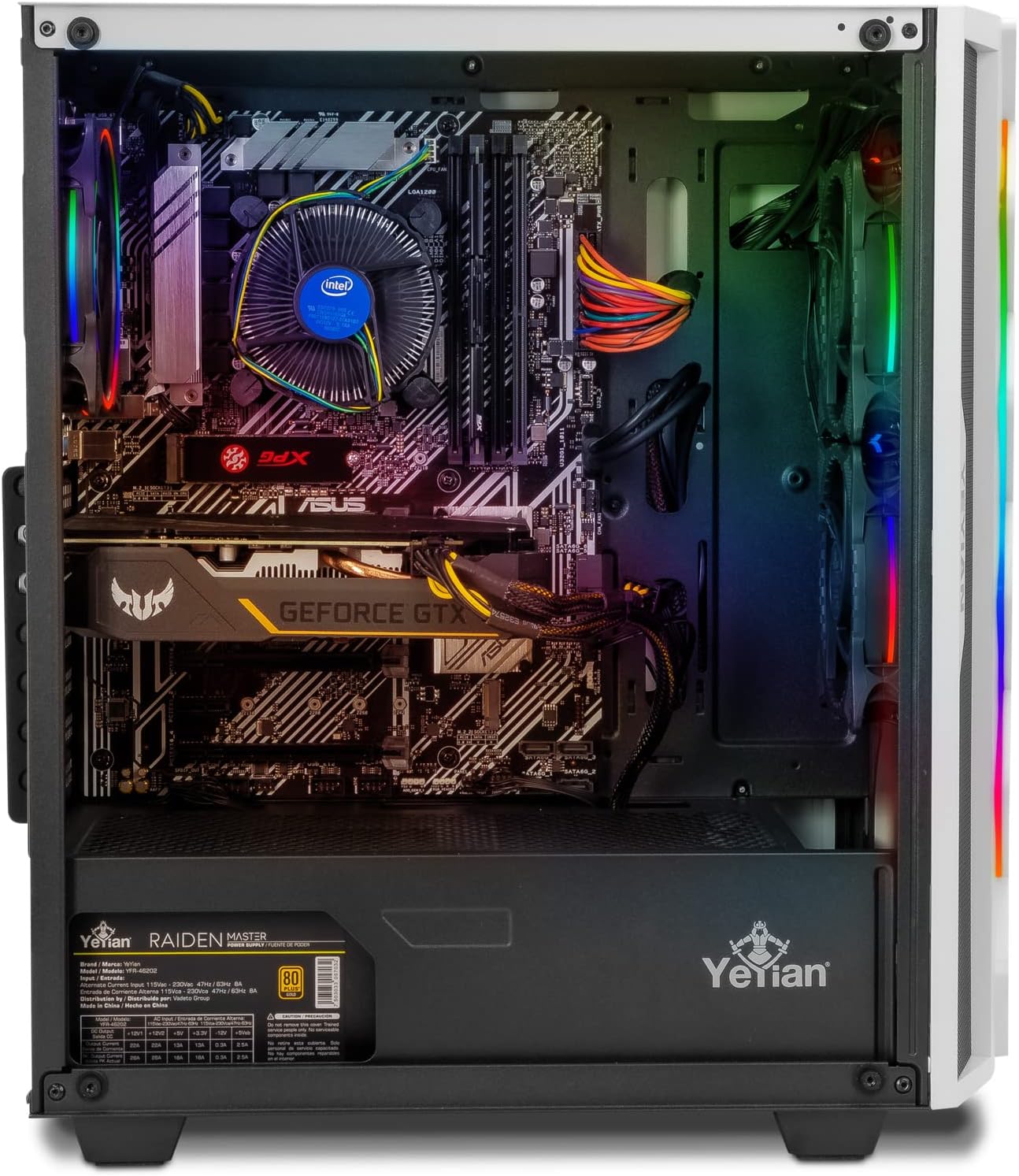YEYIAN SAI X11 Gaming PC Desktop Computer, Intel i5-11400F 6-Core 2.6GHz, GeForce GTX 1650 4GB GDDR6, 500GB NVMe SSD, 8GB DDR4 3200MHz, 3 ARGB Fans, Windows 11 Home 64-bit, WiFi 5, BT 5.0, 650W PSU · v2