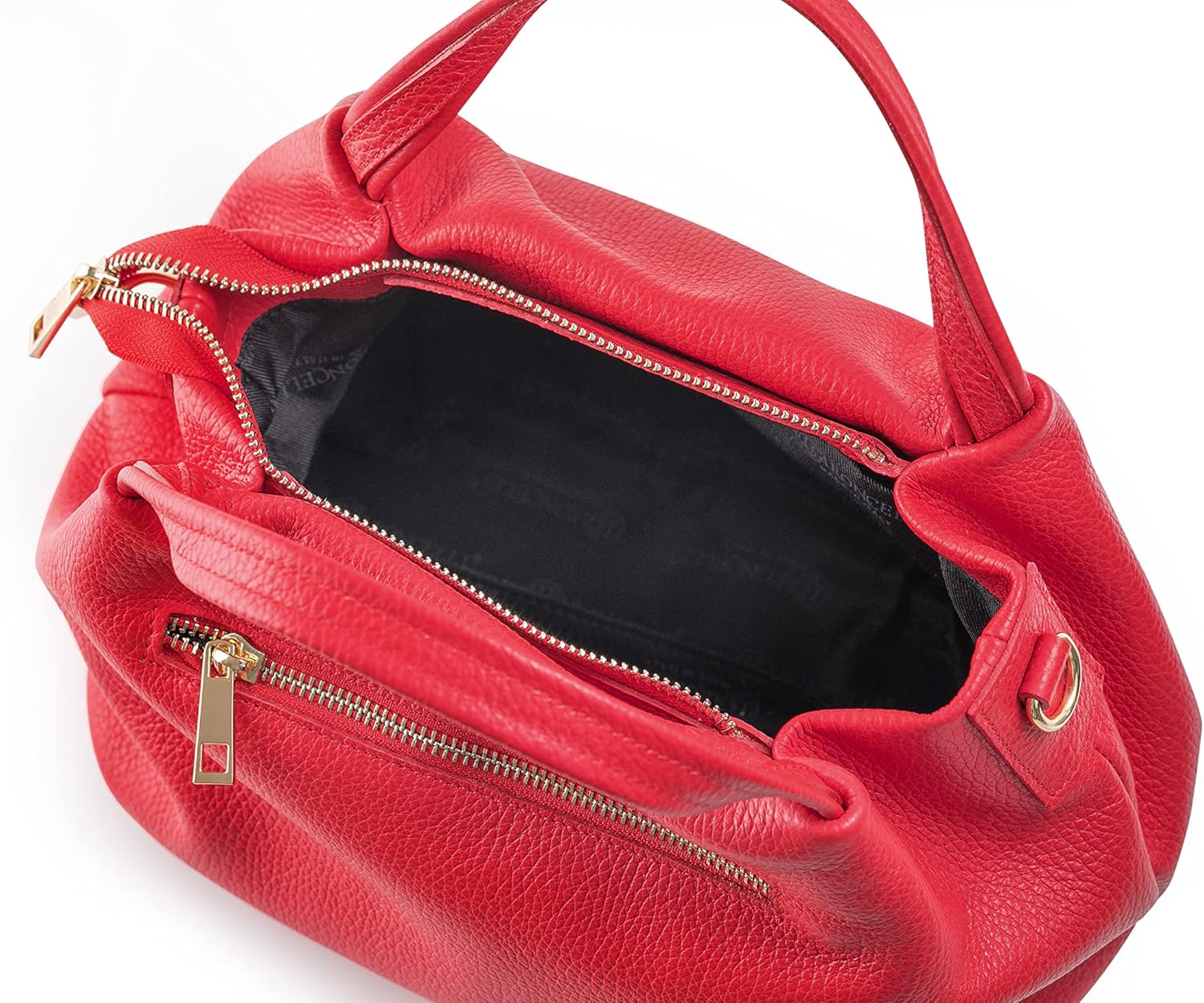 Borsa a tracolla Baroncelli in pelle italiana da donna in vera pelle morbida di medie dimensioni realizzata in Italia