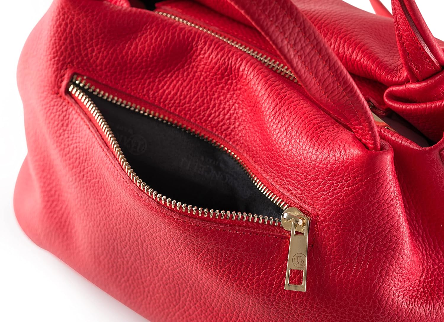 Borsa a tracolla Baroncelli in pelle italiana da donna in vera pelle morbida di medie dimensioni realizzata in Italia