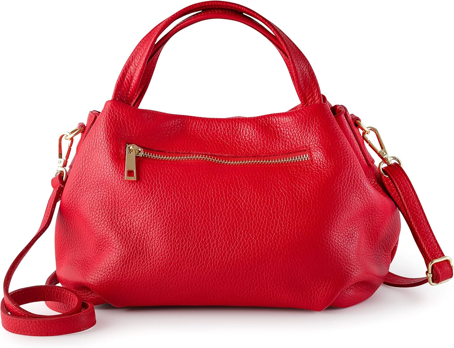 Borsa a tracolla Baroncelli in pelle italiana da donna in vera pelle morbida di medie dimensioni realizzata in Italia