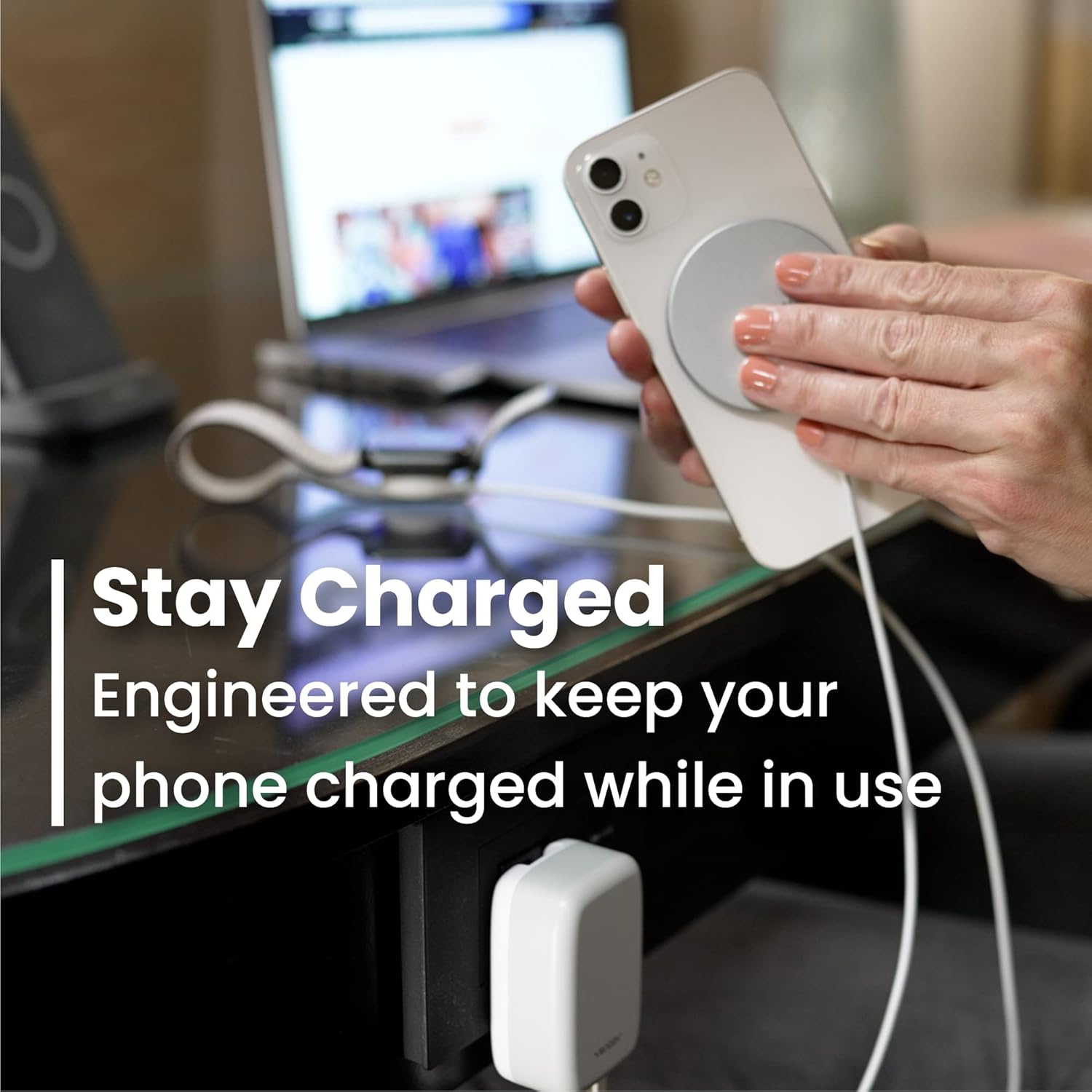 Chargeur magnétique sans fil Ventev | Chargeur MagSafe à chargement rapide pour borne de recharge Samsung Apple | Compatible avec les appareils compatibles Qi