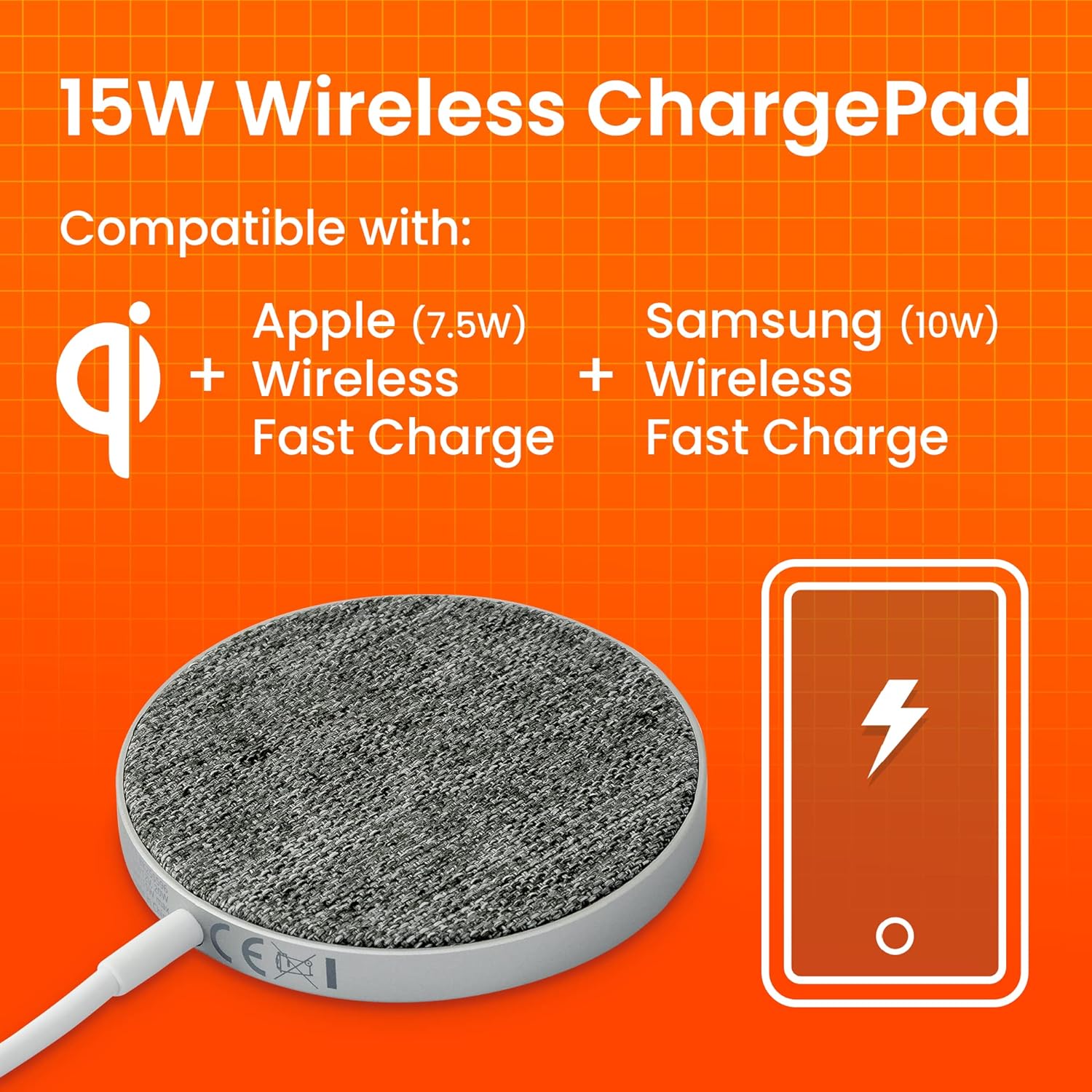 Chargeur magnétique sans fil Ventev | Chargeur MagSafe à chargement rapide pour borne de recharge Samsung Apple | Compatible avec les appareils compatibles Qi