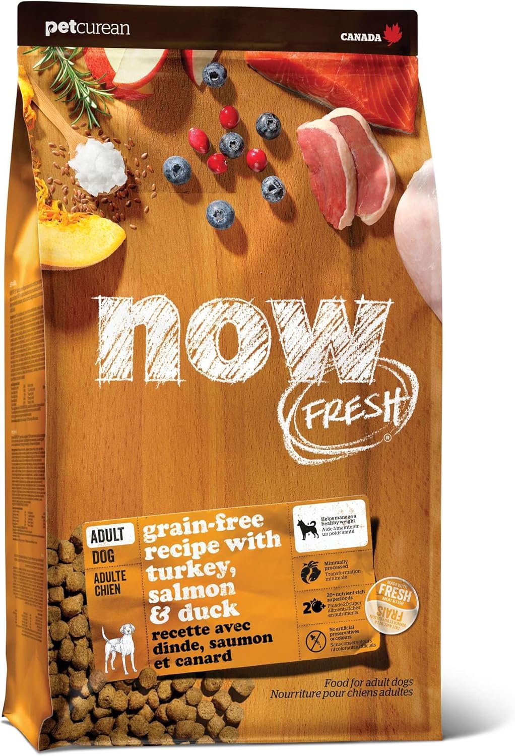 Now Fresh Dry Dog Food, Turkey, Salmon and Duck Recipe, 3.5 lbs - Grain Free Dog Food, Made with Real Meat and Fish for Small, Medium, and Large Breed Adults