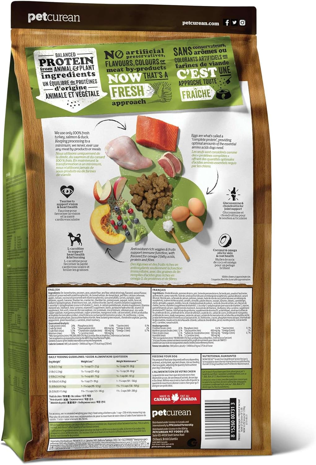 Now Fresh Dry Dog Food for Small Breed Seniors, Turkey, Salmon and Duck Recipe, 12 lbs - Grain Free, Senior Dog Food, Made with Real Meat and Fish for Small and Mini Breeds · v3