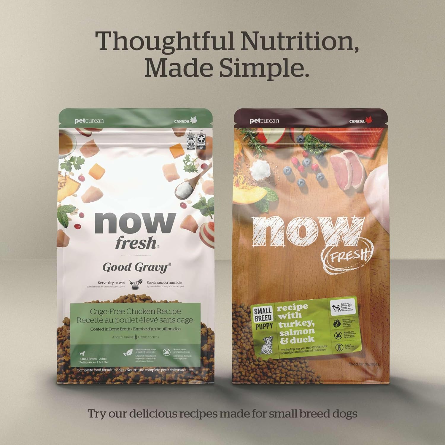 Now Fresh Dry Dog Food for Small Breed Seniors, Turkey, Salmon and Duck Recipe, 12 lbs - Grain Free, Senior Dog Food, Made with Real Meat and Fish for Small and Mini Breeds · v3