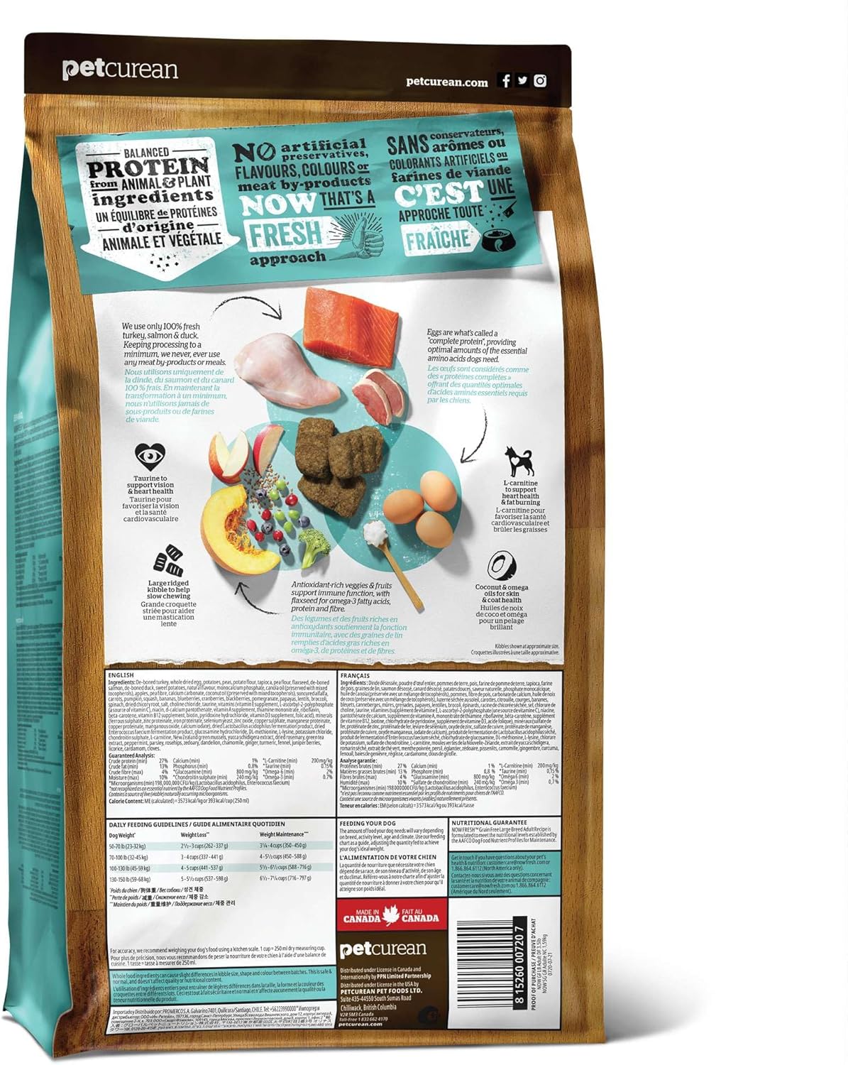 Now Fresh Dry Dog Food for Large Breeds, Turkey, Salmon and Duck Recipe, 12 lbs - Grain Free, Large Breed Dog Food, Made with Real Meat for Large and Giant Breeds · v5