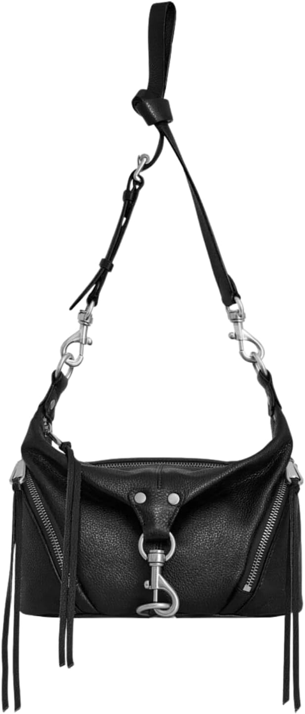 REBECCA MINKOFF Small Julian Crossbody, Black/Palladium Silver Hardware · v2