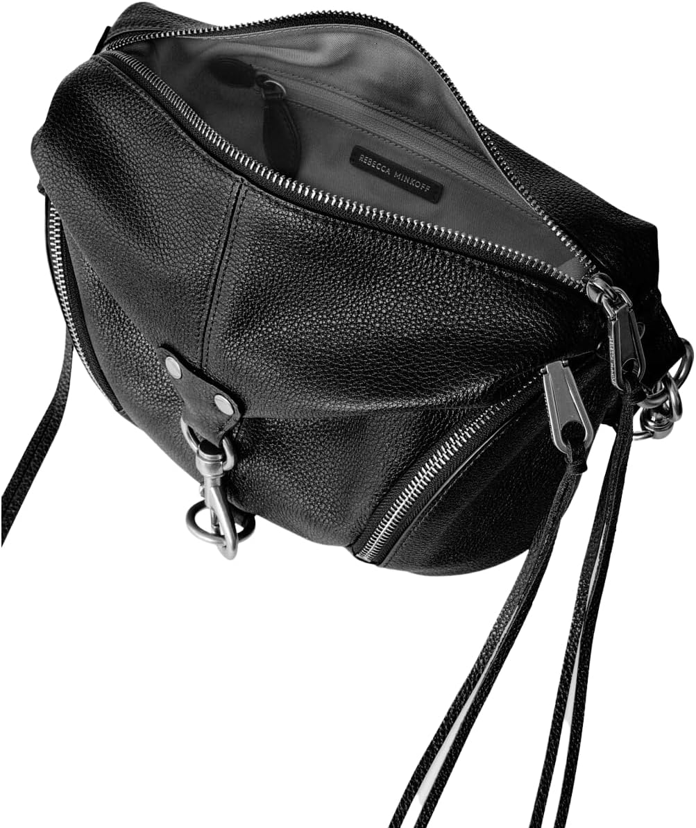 REBECCA MINKOFF Küçük Julian Çapraz Gövde, Siyah/Paladyum Gümüş Donanım