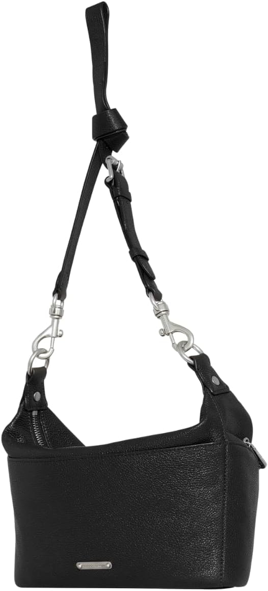 REBECCA MINKOFF Küçük Julian Çapraz Gövde, Siyah/Paladyum Gümüş Donanım