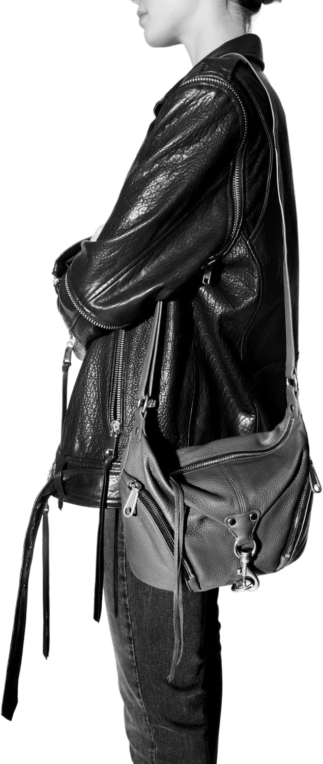 REBECCA MINKOFF Küçük Julian Çapraz Gövde, Siyah/Paladyum Gümüş Donanım