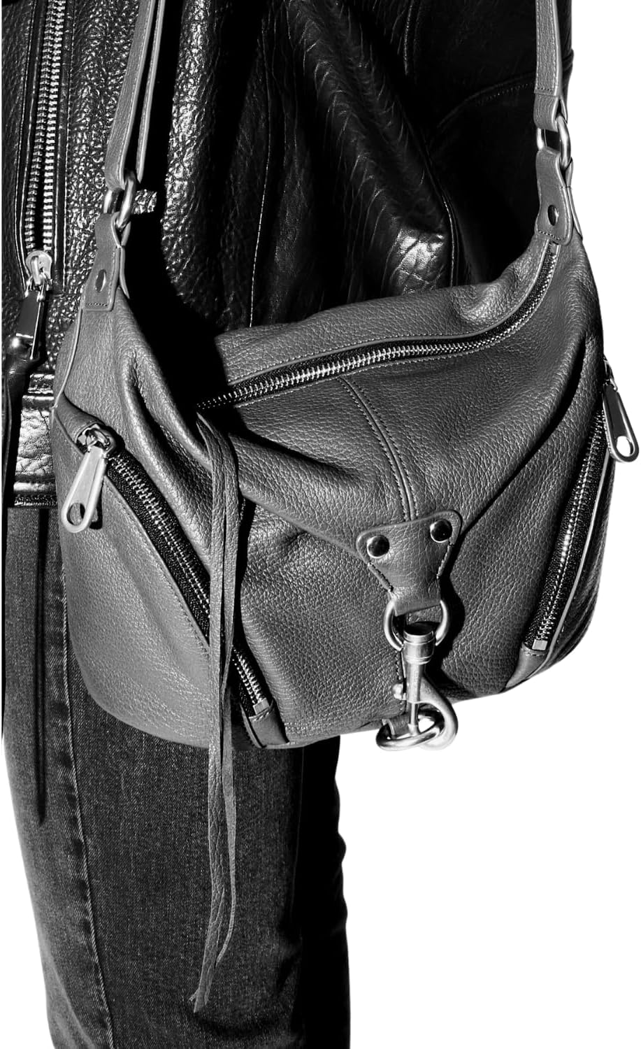 REBECCA MINKOFF Küçük Julian Çapraz Gövde, Siyah/Paladyum Gümüş Donanım