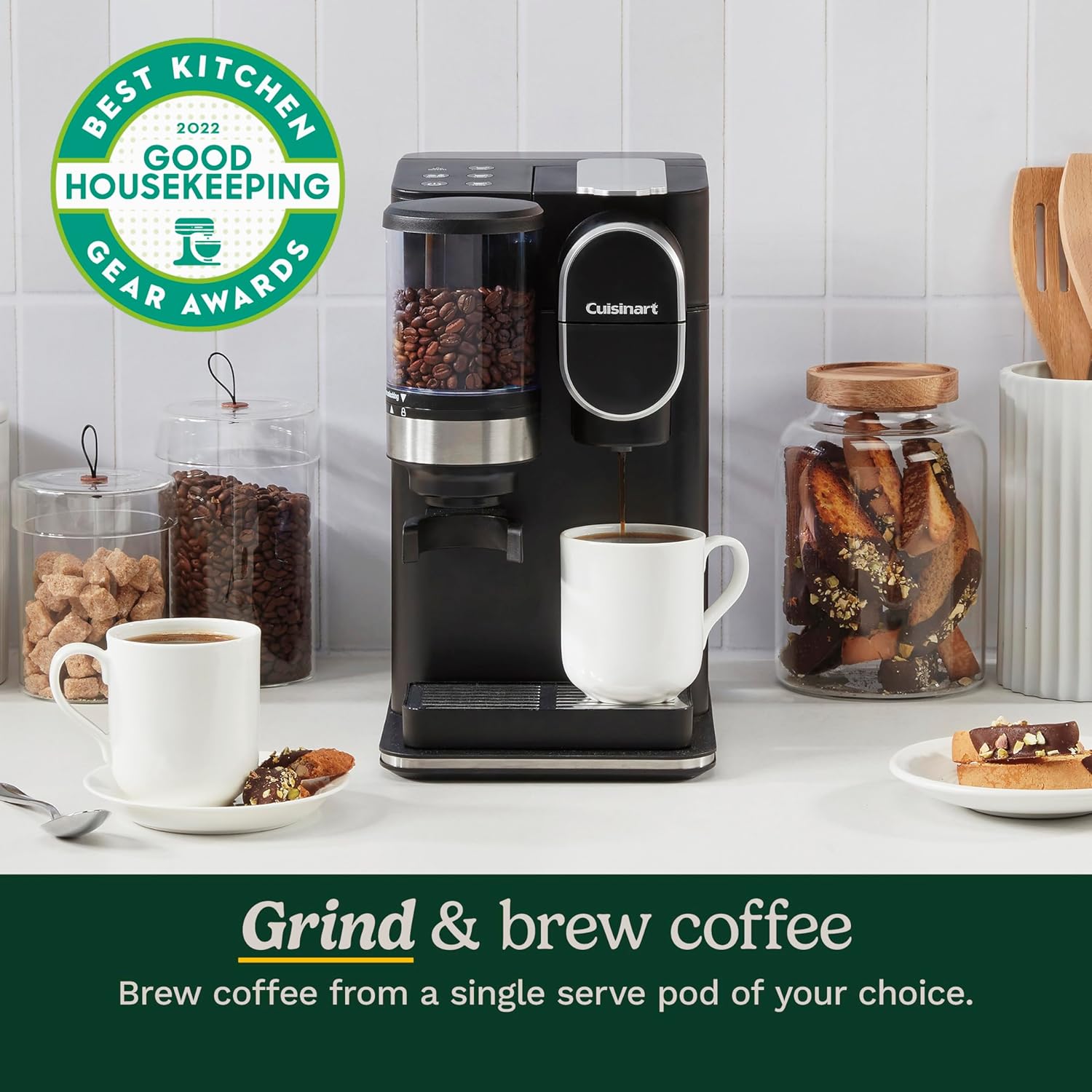 Cuisinart Single Serve Coffee Maker Coffee Grinder, 48-Ounce Removable Reservoir, Black, DGB-2 · v2
