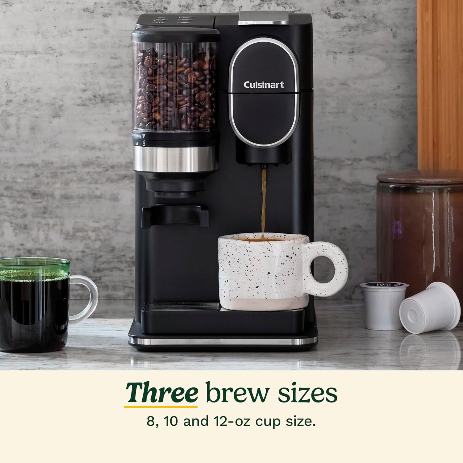 Cuisinart Single Serve Coffee Maker Coffee Grinder, 48-Ounce Removable Reservoir, Black, DGB-2 · v2