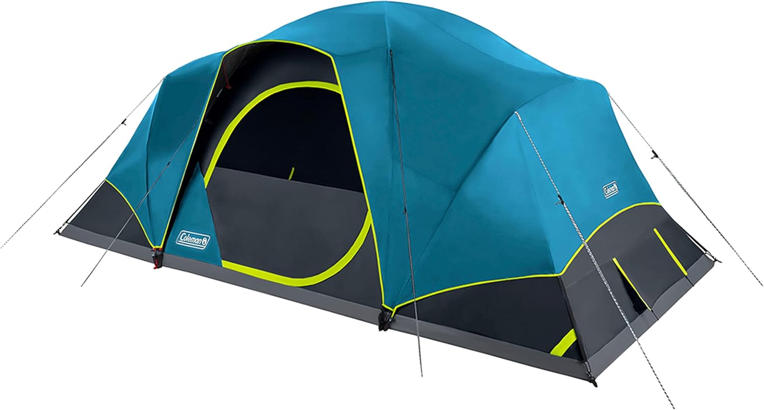Coleman Skydome Dark Room Tent, 4/6/8/10 Person Family Tent Blocks 90% of Sunlight  Sets Up in 5 Minutes, Weatherproof Tent Offers 20% More Headroom