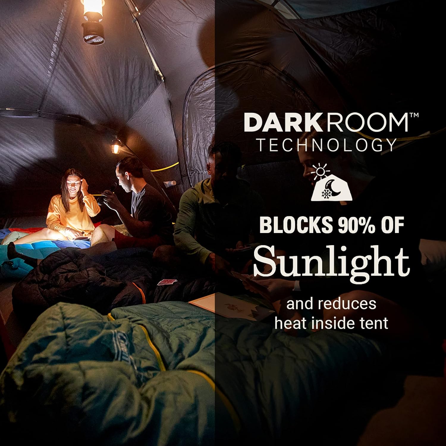 Coleman Skydome Dark Room Tent, Familienzelt für 4/6/8/10 Personen blockt 90% der Sonneneinstrahlung ab und ist in 5 Minuten aufgebaut, wetterfestes Zelt bietet 20% mehr Kopffreiheit