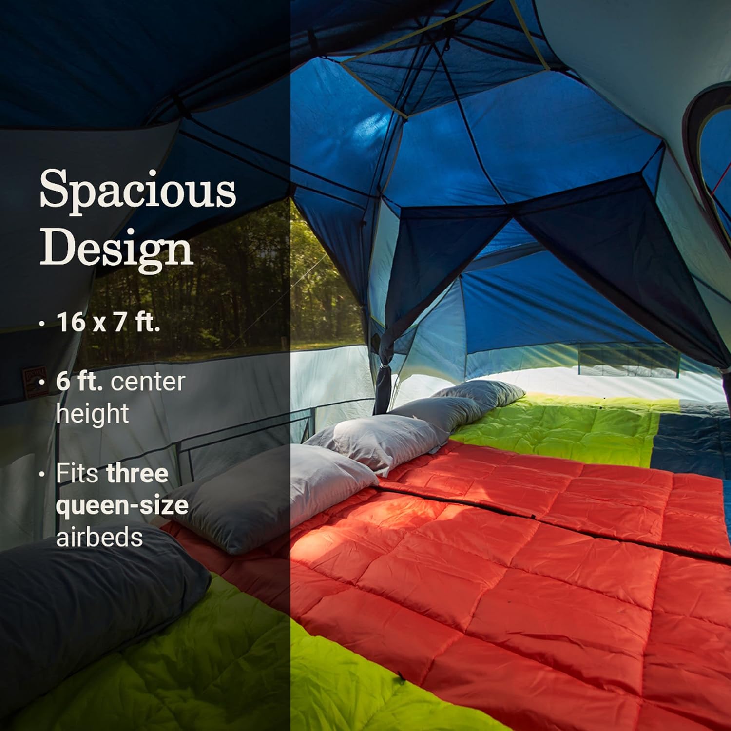 Coleman Skydome Camping Tent with LED Lights, Weatherproof 4/8 Person Family Tent Includes Pre-Attached Poles, Rainfly, Carry Bag, Ventilation and LED Lighting System, Sets Up in 5 Minutes · v3