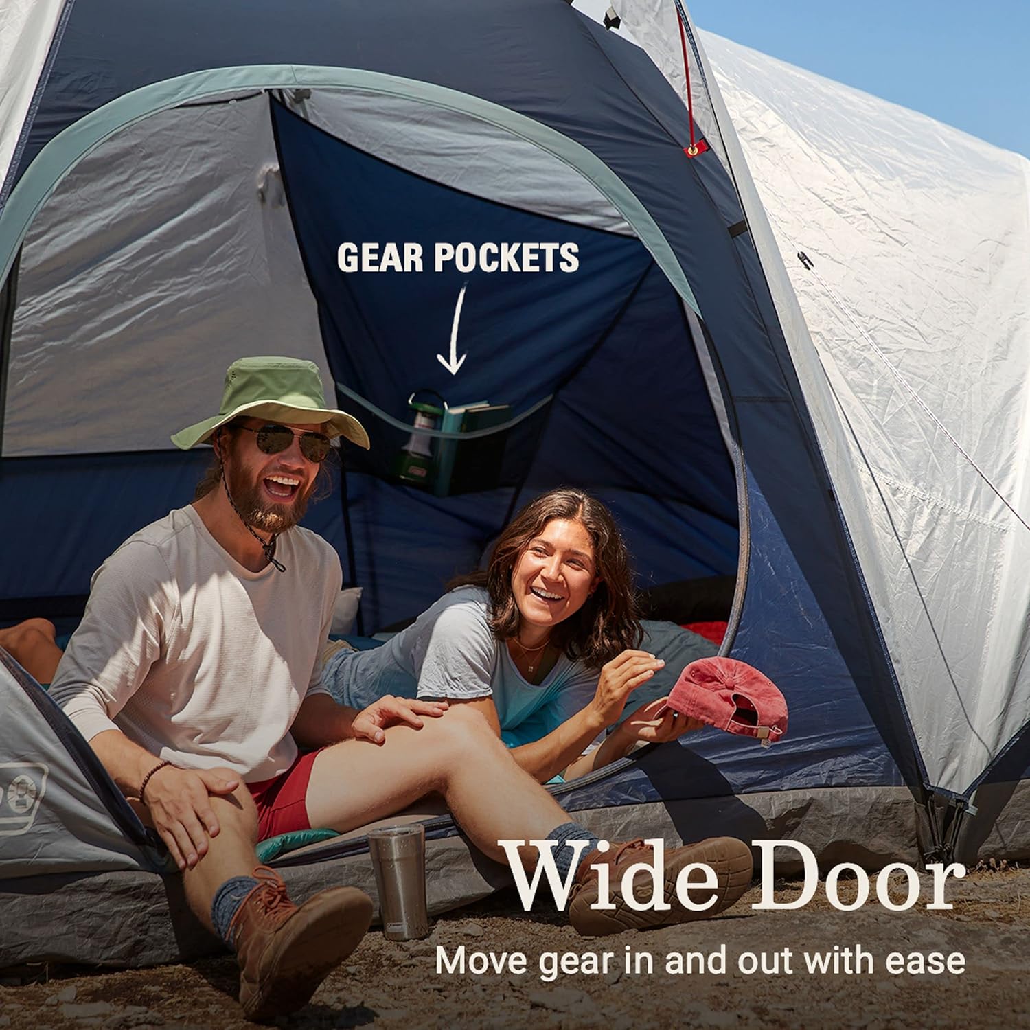 Coleman Skydome Camping Tent with LED Lights, Weatherproof 4/8 Person Family Tent Includes Pre-Attached Poles, Rainfly, Carry Bag, Ventilation and LED Lighting System, Sets Up in 5 Minutes · v3