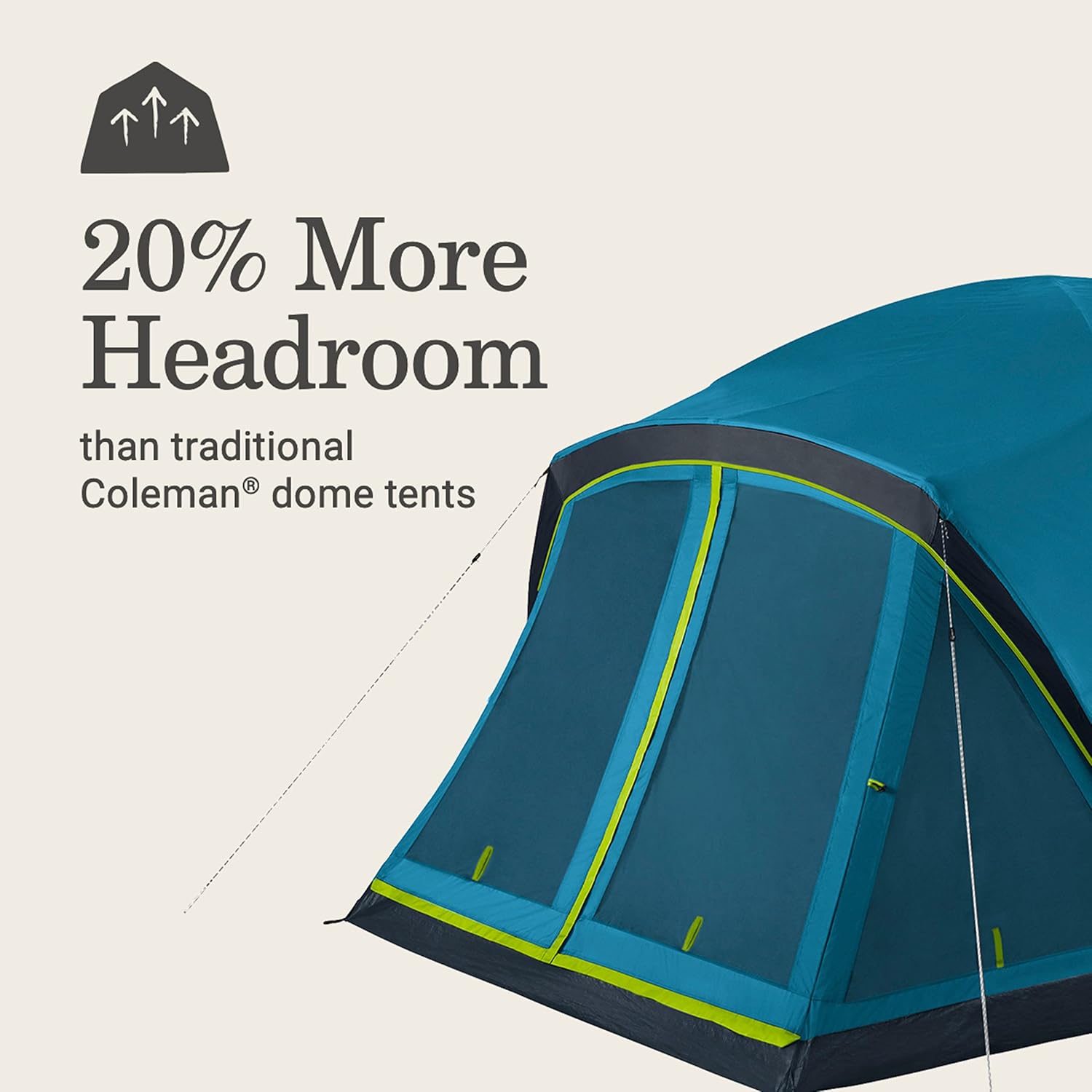 เต็นท์ Coleman Skydome Camping Tent with Dark Technology and Beacon Porch Weather Tent OfSunlight 90 Sets Up in 5 Minutes and Includes Extra Storage /Sleeping Places