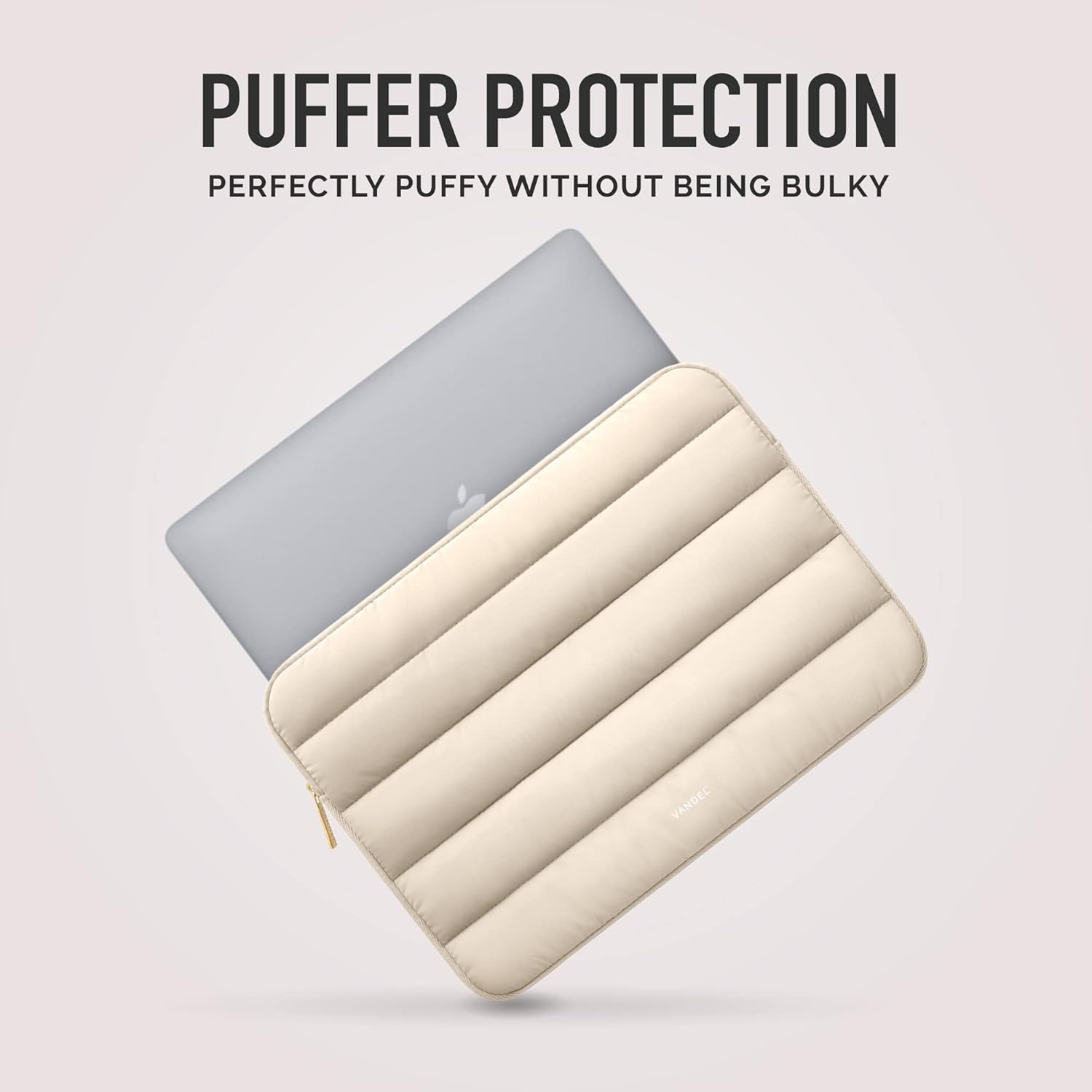Vandel - The Original Puffy Laptop Sleeve 13-14 Inch Laptop Sleeve. Beige Laptop Sleeve for Women. Carrying Case Laptop Cover for MacBook Pro 14 Inch Sleeve, MacBook Air Sleeve 13 Inch, iPad Pro 12.9 · v4