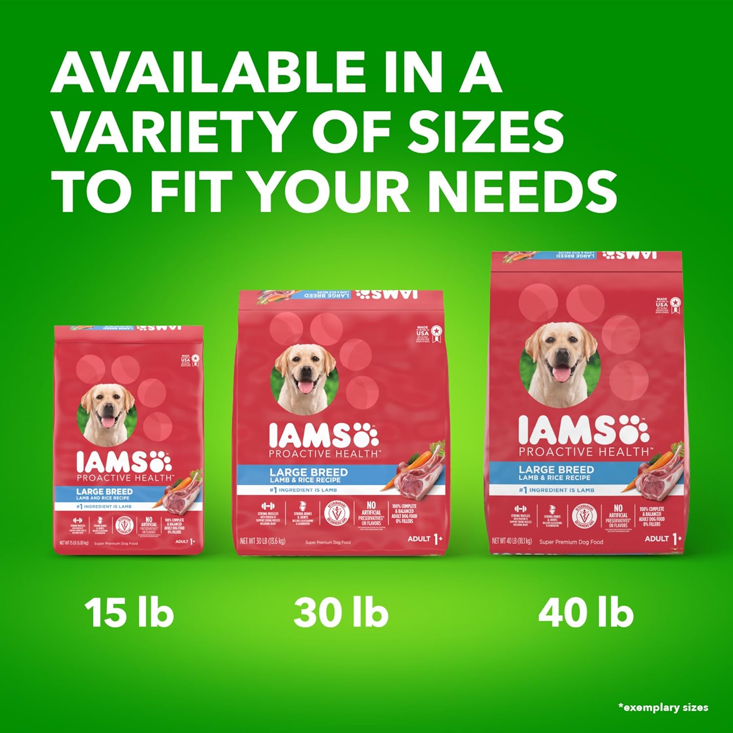 Iams Proactive Health Large Breed Adult Dry Dog Food Lamb  Rice Recipe, 40 lb. Bag · v2
