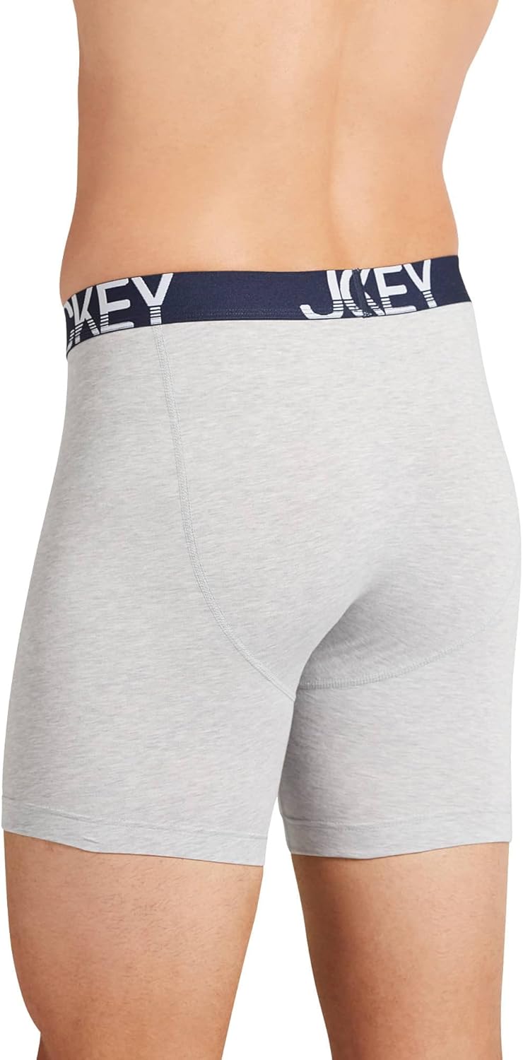Jockey Mens Underwear ActiveStretch 7 Long Leg Boxer Brief - 3 Pack