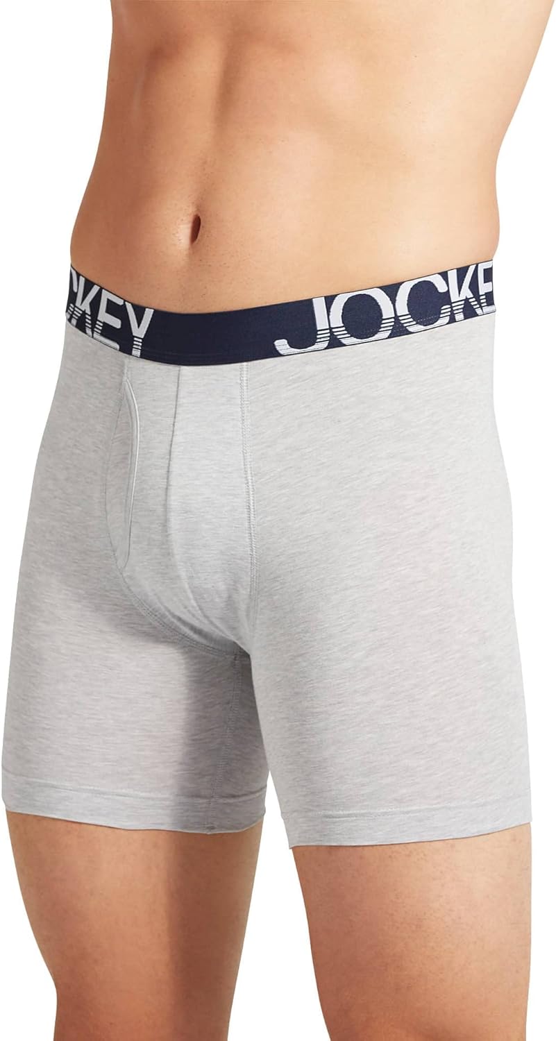 Jockey Mens Underwear ActiveStretch 7 Long Leg Boxer Brief - 3 Pack
