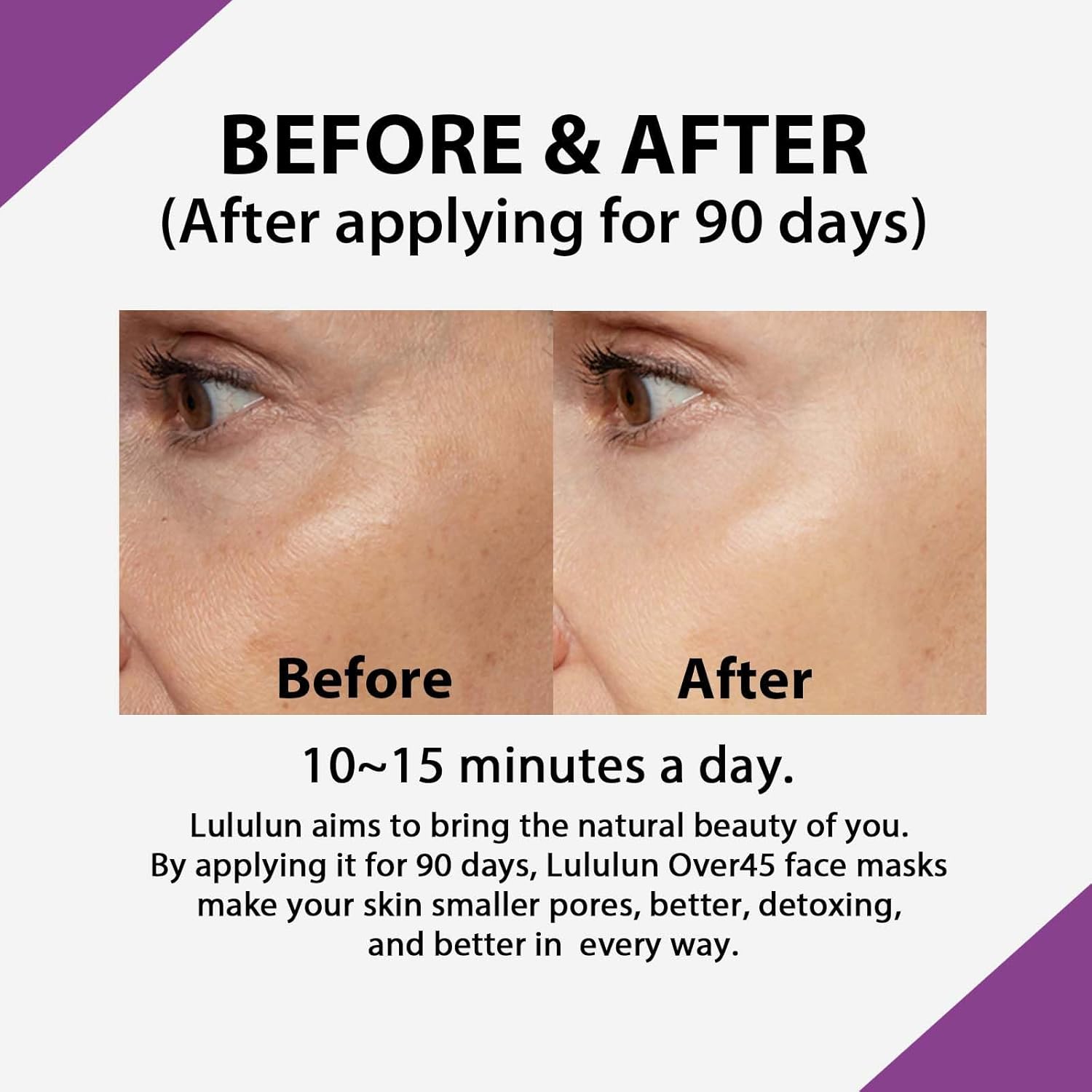 Lululun 32pc Anti-aging Hydrating Facial Sheet Mask, Moisturizing Face Mask Pack Set Skin Care for Beauty, Over 45 Iris Blue
